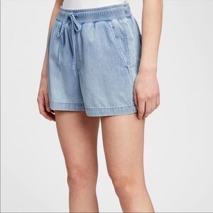 GAP Pull On Denim Shorts Light-wash Blue Cotton Stretch Womens XS